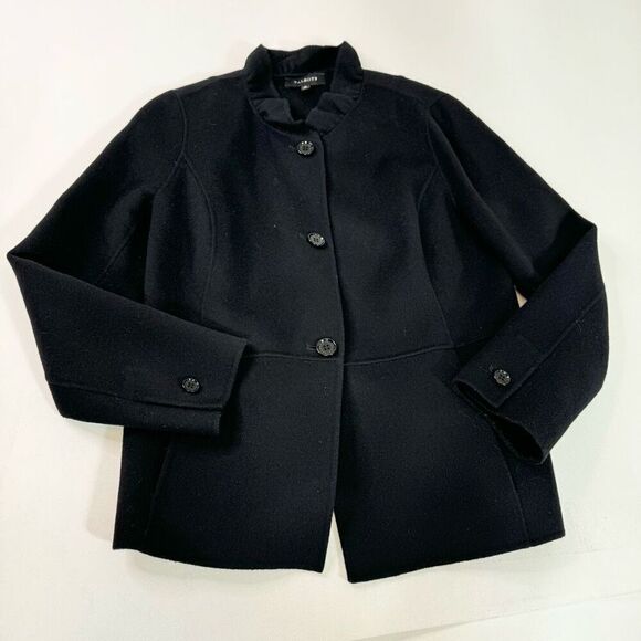 Talbots Jacket Womens 10 Black wool Button Down Blazer comfort  coat - Picture 1 of 9